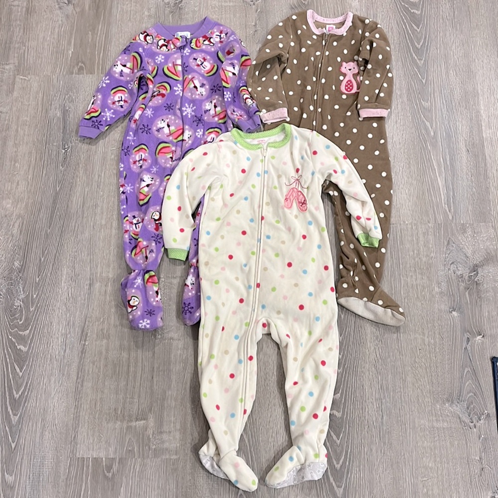 2000’s Vintage Fleece Onesie Pajamas from The Children’s Place and Carter’s